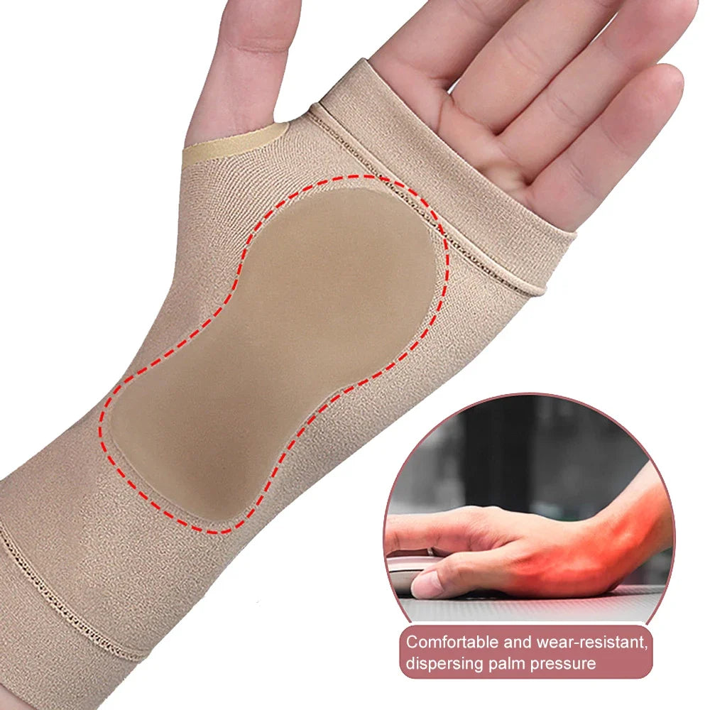 1PCS Wrist Thumb Support Compression Gloves,Wrist Brace Compression Sleeves with Soft Gel Pad for Arthritis,Carpal Tunnel Splint - Sun Studio