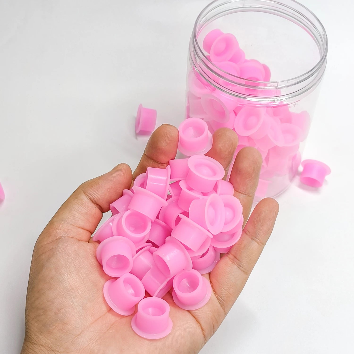 100pcs Tattoo Ink Cups Disposable Silicone tattoo ink container Canned round ink Caps Permanent Makeup Container Tattoo supplies - Sun Studio