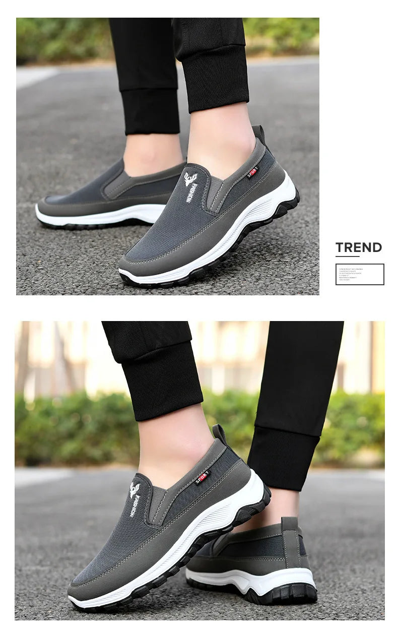 Men Running Hiking Sneakers Breathable Orthopedic Travel Plimsolls Slip On Comfortable for Outdoor Activity Hiking Walking - Sun Studio
