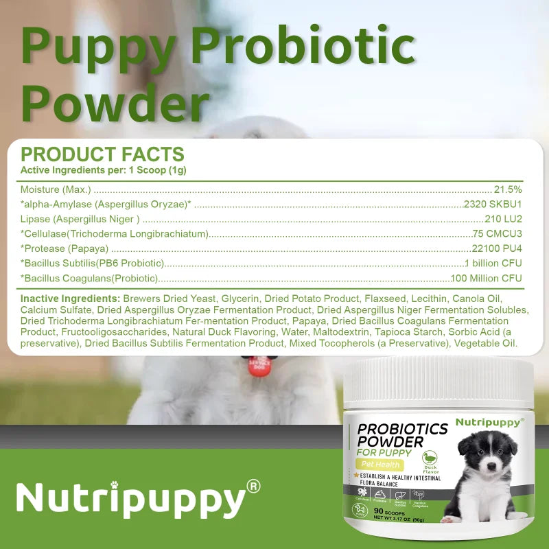 Dog Probiotic Powder Supplement - Supports Digestive Health&Relieves Diarrhea,Boosts Immune System for Puppy Adult Senior Dogs - Sun Studio