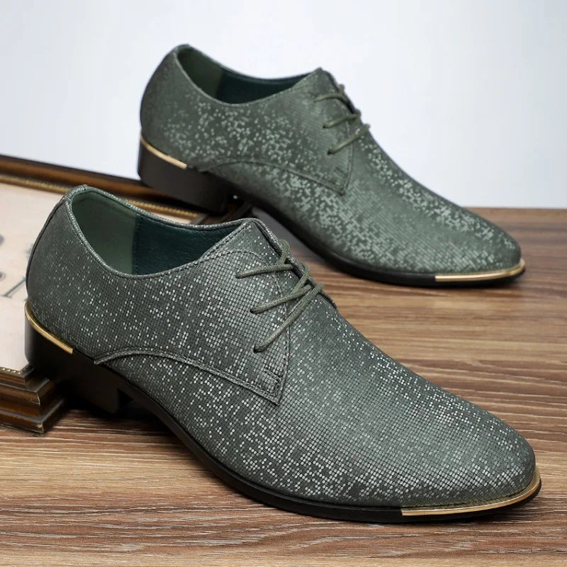 Luxury Fashion Designer New Men's Pointed Lace Up Casual Shoes Male Formal Wedding Dress Homecoming Footwear Zapatos Hombre - Sun Studio