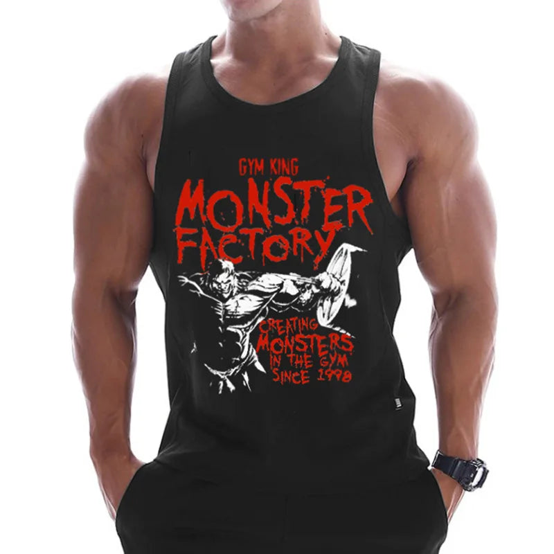 Fitness Clothing  Men Muscle Shirt  Cotton Men Tank Top Workout Bodybuilding Men Sportwear Tank Top Sleeveless Vest - Sun Studio
