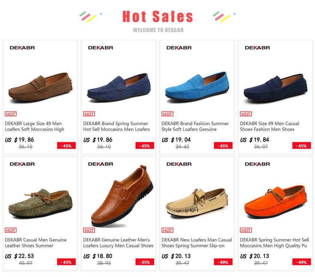 DEKABR Men Casual Flats Fashion Genuine Leather Soft Moccasins Brand Loafers High Quality Breathable Men Shoes Plus Size 36-47 - Sun Studio