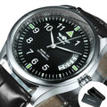 WINNER Business Automatic Watch for Men Fashion Calendar Window Black Dial Casual Leather Strap Luxury Brand Mechanical Watches - Sun Studio