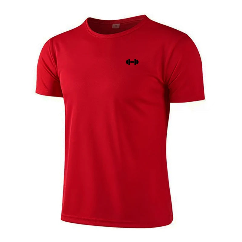 Gym Fitness Muscle Short Sleeve O-Neck Clothing Summer Mesh Breathable Quick Dry Cool T-shirt Mens Bodybuilding Running Shirts - Sun Studio