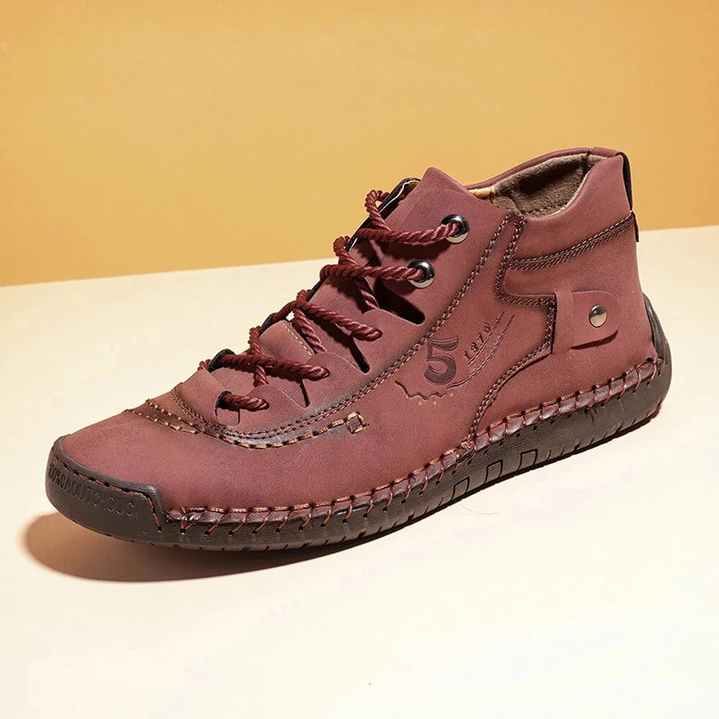 Handmade Leather Casual Men Shoes Ankle Boots Men Loafers Comfort Walking Shoes Men Flats Hot Sale Moccasins Shoes Plus Size - Sun Studio
