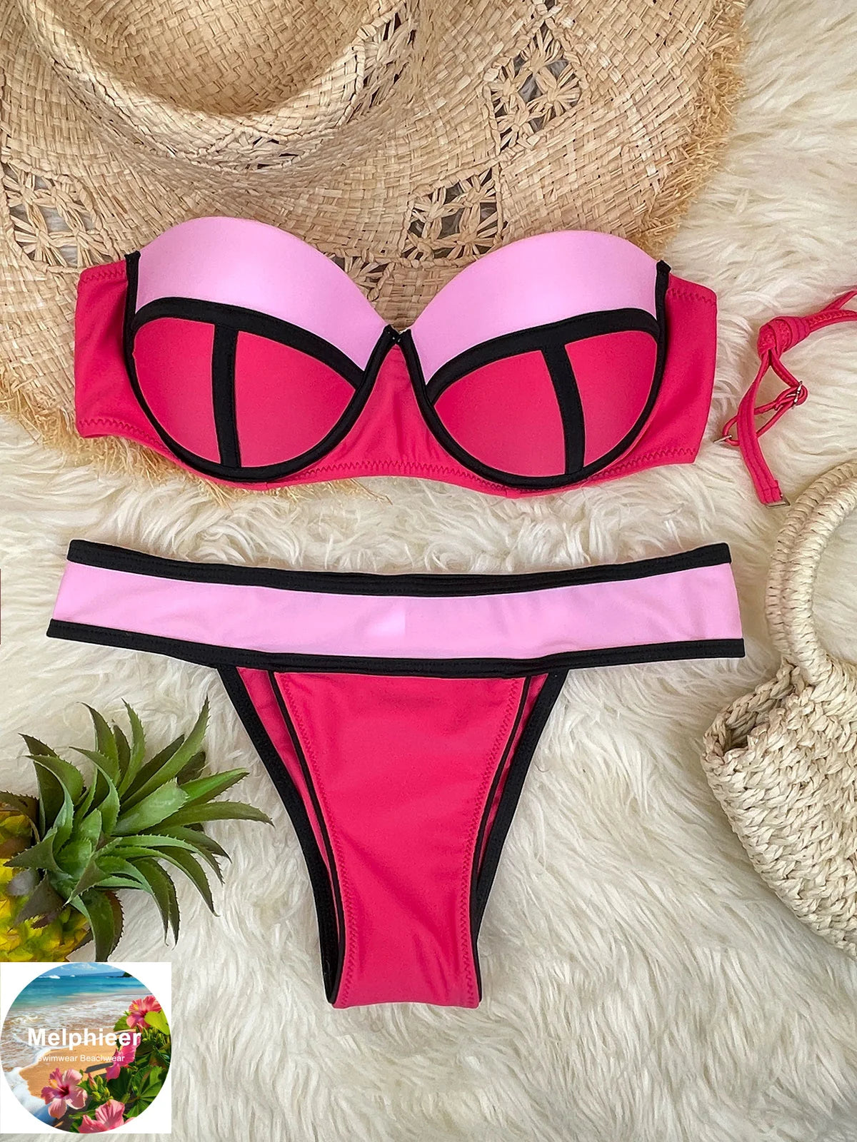 Bandeau Bikini Women Swimsuit Two-Piece Bathing Suit Woman Swimwear 2026 Sexy Underwired Push Up Bikinis Sets Beachwear Summer - Sun Studio