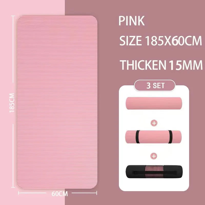 Thickened Anti Slip Yoga Mat Foam Mat Exercise Fitness Pilates Gymnastics Equipment Exercise Mat, Suitable for Yoga, Pilates - Sun Studio