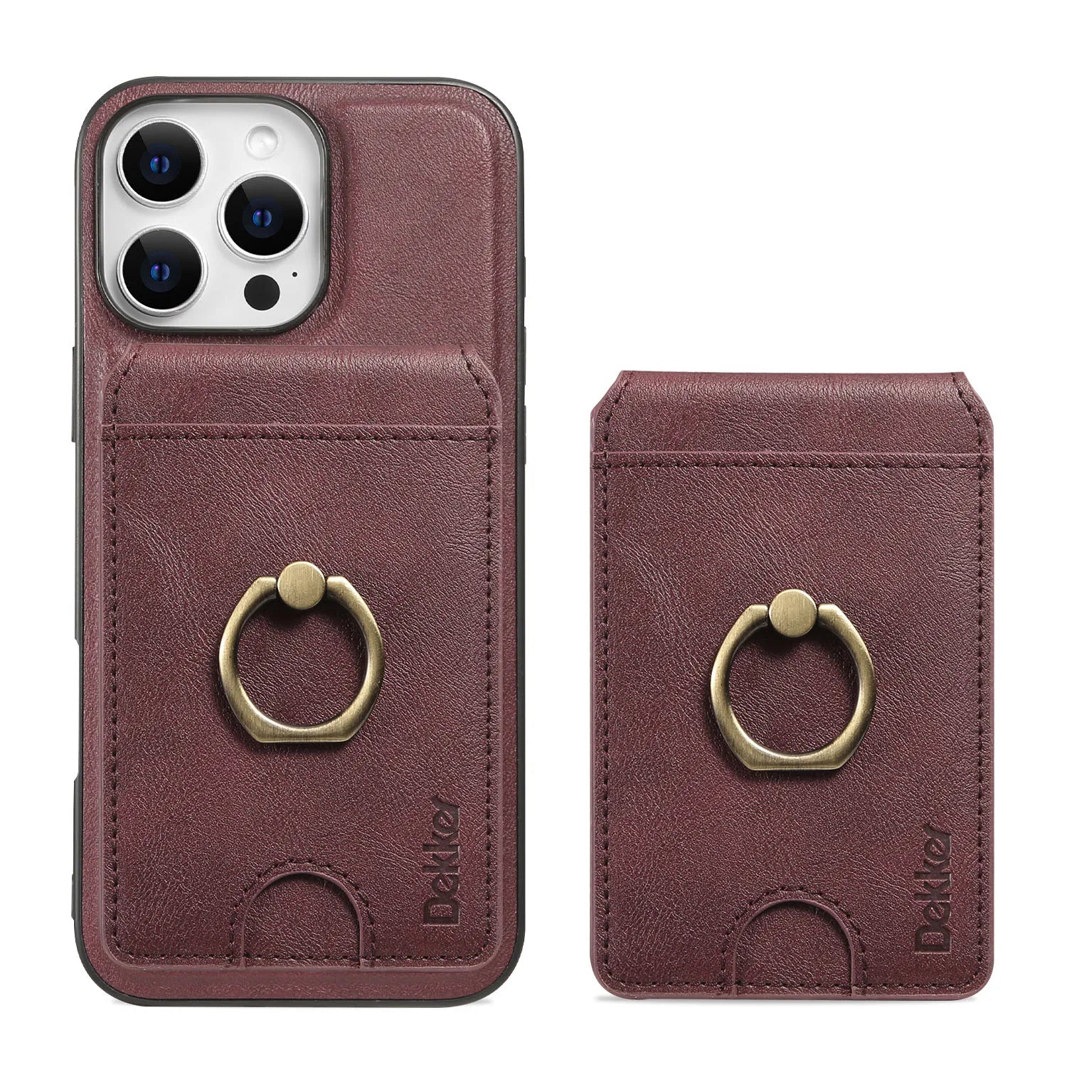 2 in 1 Detachable Vertical Cards Solt Ring Holder Wallet Leather Case For iPhone 16 Pro Max 15 Plus 14 13 12 Magnetic Bag Cover