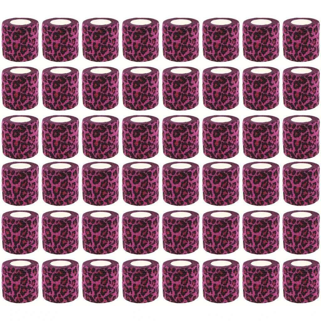 Pink leopard printTattoo Bandage Tape Anti-slip Nonwoven Waterproof Disposable Self-adhesive Elastic Bandage Grip Cover Wrap - Sun Studio