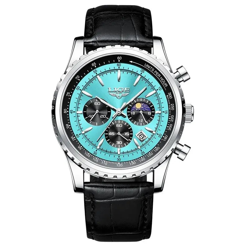 LIGE 2024 Top Brand Luxury New Men Watch Quartz Man Watches Waterproof Luminous Watch for Men Date Chronograph Sport Wristwatch - Sun Studio