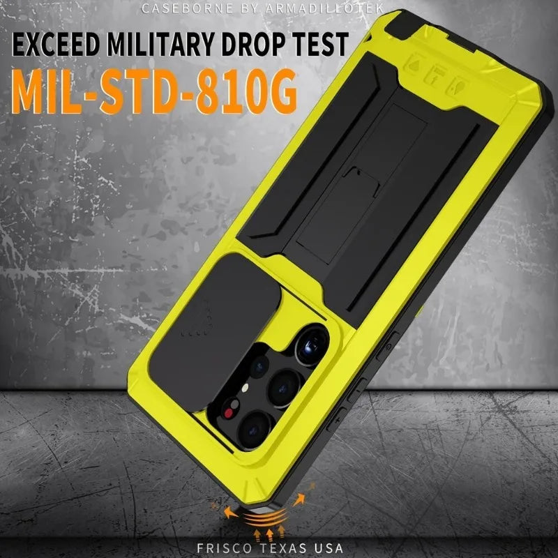 For Samsung S24 Ultra S25 Edge S23 S22 Plus Rugged Armor Aluminum Metal Phone Case Shockproof Cover Screw Bumper Screen Protect - Sun Studio