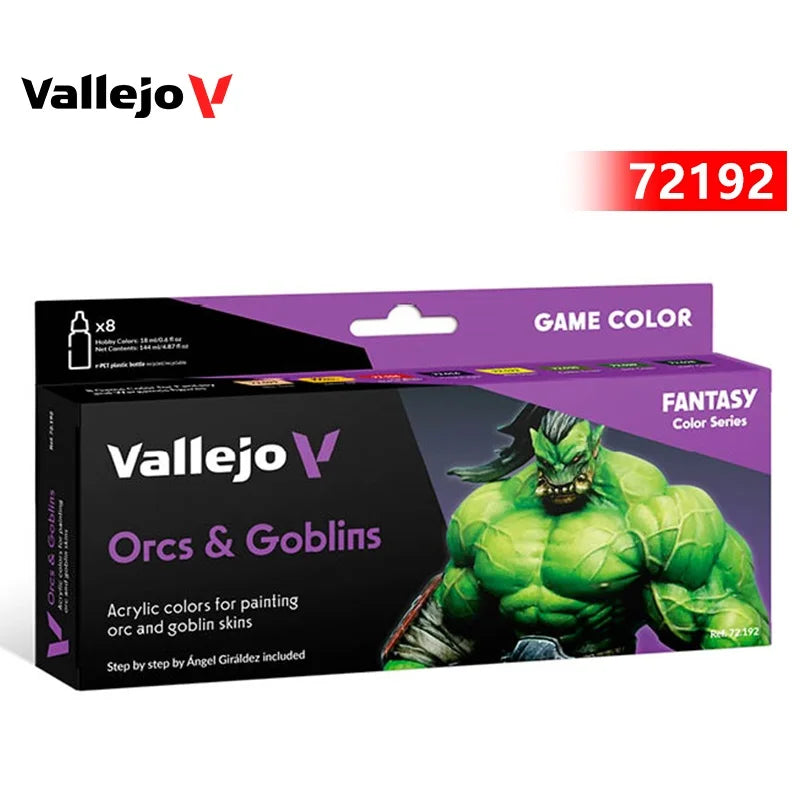 Spani AV vallejo model environmentally friendly water-based Acrylic painti set 8 * 17ml non metallic/game color wash acrylic set - Sun Studio