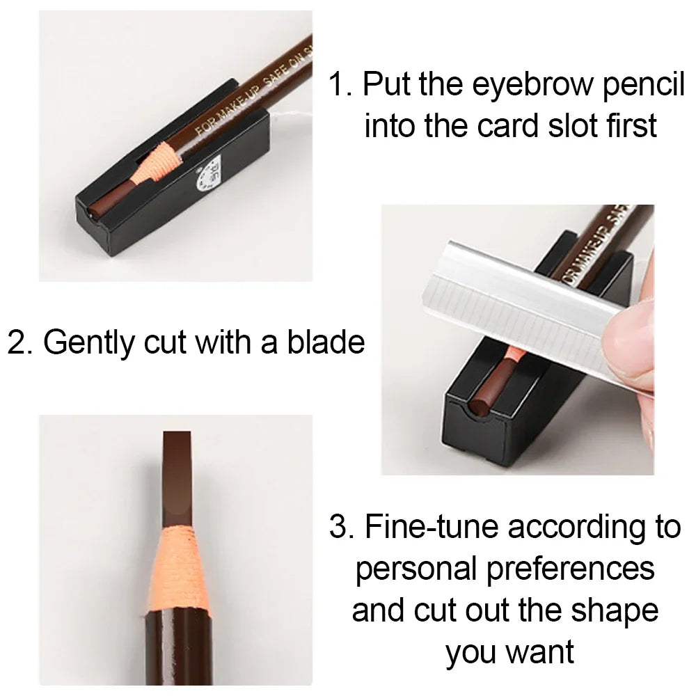 Eyebrow Pencil Microblading Supplies Set Waterproof Eyebrow Tattoo Tint Enhancers With Sharpener Brow 10Pcs Brow Trimmer Blade - Sun Studio