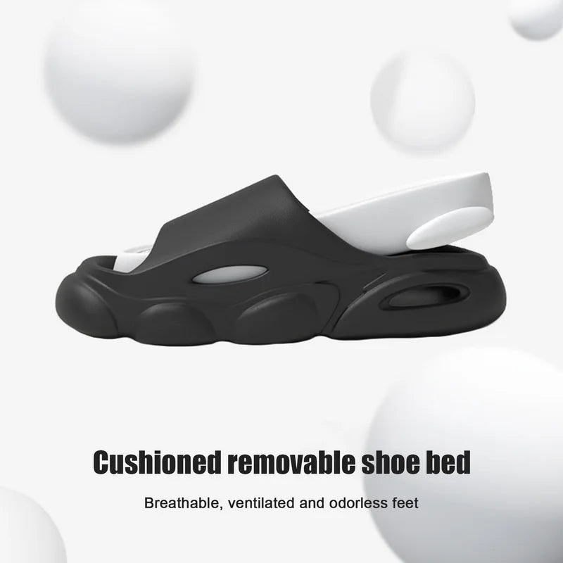 Shevalues Men Summer Slippers New Thick Sole EVA Sandals Indoor Non-slip Unisex Bathromm Slides Casual Platform House Slippers - Sun Studio