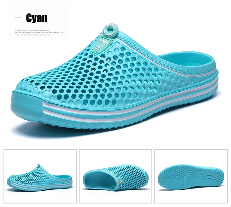 YRZL Summer Men Sandals Light EVA Men's Casual Shoes Hole Shoes Clogs Lovers Home Garden Outdoor Male Beach Flat Slippers - Sun Studio