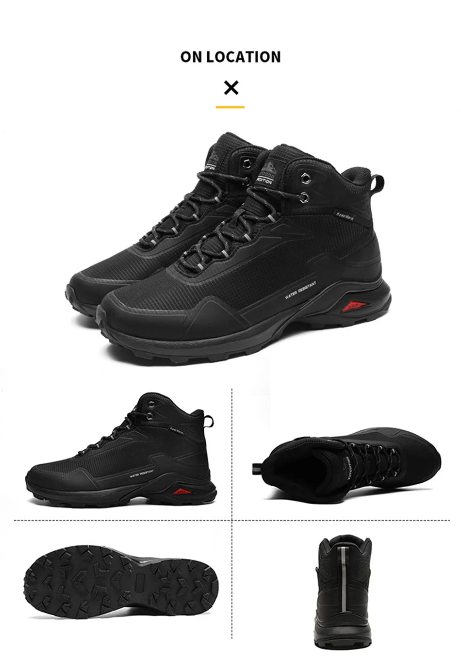 Men Winter Boots Snow Hiking Sneakers Water Resistant Mid Ankle Work Casual Hiker Trekking Outdoor Anti Slip Waterproof Shoes - Sun Studio
