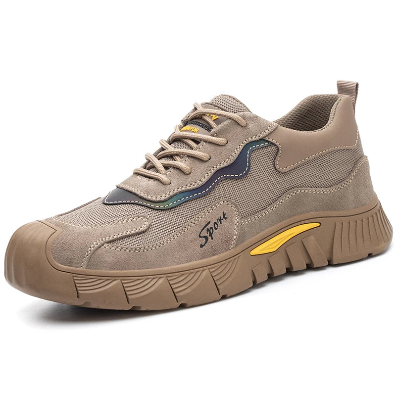 Mens Work leather Boot Safety Shoes Steel Toe Cap Puncture-Proof Work Sneakers Indestructible Work Shoes Men Shoes male kevlar - Sun Studio