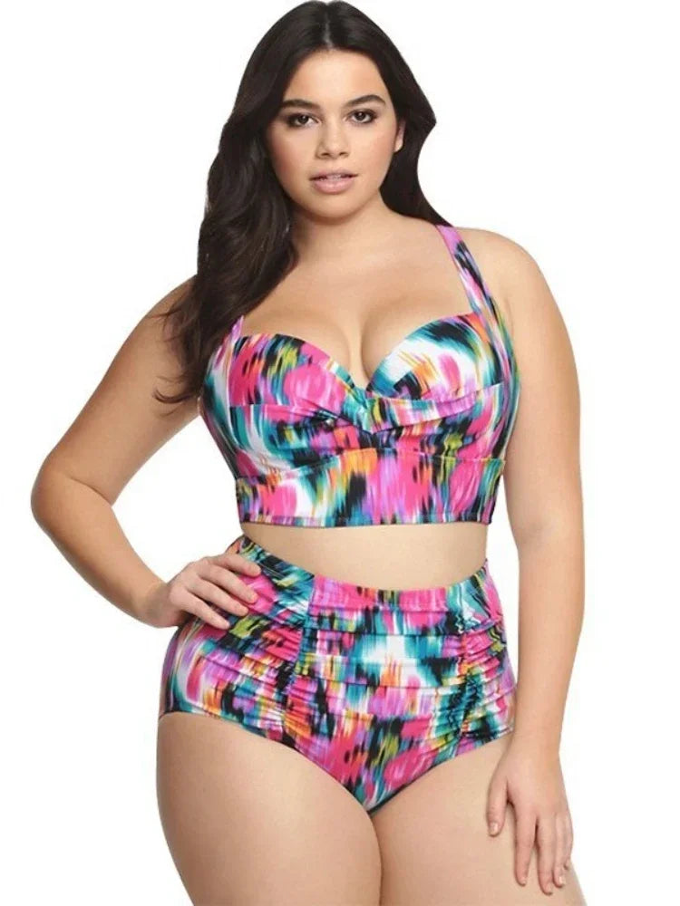 New Sexy Plus Size Swimwear Push Up Bikini High Waist Swimsuit Women Female Oversize Beach Wear Bathing Suit 2024  Mujer 5XL - Sun Studio