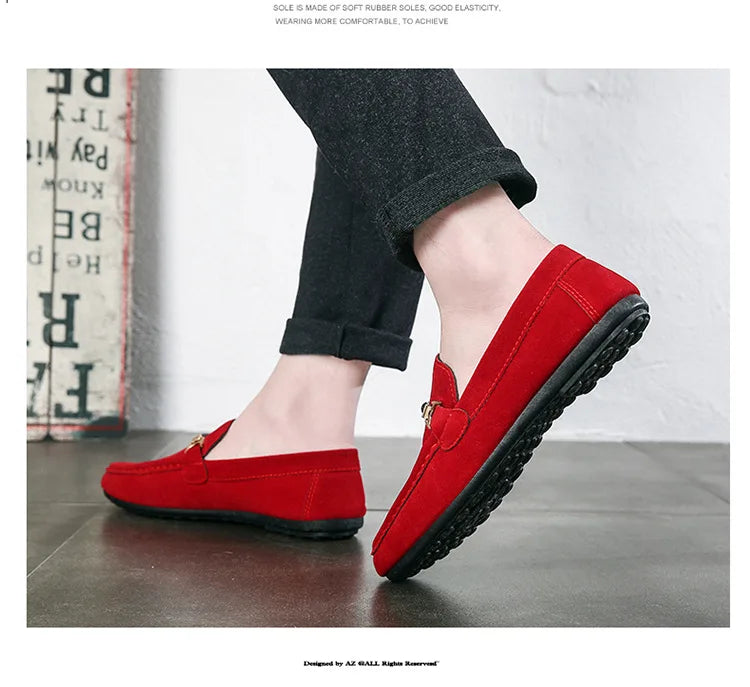 Summer New Trendy Men's Shoes High Quality Soft Loafers Moccasins  Suede Casual Flats Outdoor Light Walking Men's Shoe Zapatos - Sun Studio