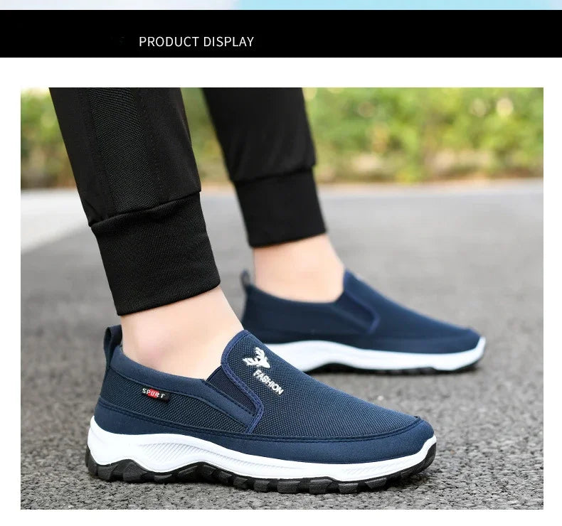 Men Running Hiking Sneakers Breathable Orthopedic Travel Plimsolls Slip On Comfortable for Outdoor Activity Hiking Walking - Sun Studio