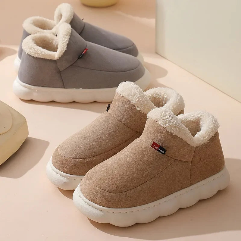 Warm Furry House Slippers Women Men Winter New Fashion Comfort Plush Slippers Home Indoor Outdoor Soft Thick Sole Cotton Shoes - Sun Studio