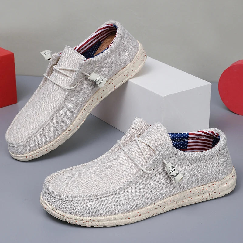 Men Casual Canvas Shoes Mens Loafers Breathable Slip on Flats Male Vulcanized Shoes Driving Shoes Plus Size 47 Walking Sneakers - Sun Studio