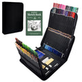 42/73/146 Pack Drawing Sketching Set, with 3-Color Sketchbook, Graphite, Charcoal Pencil, Ideal for Shading, Blending - Sun Studio