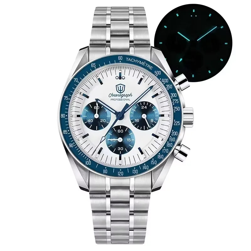 Watchdives WD1863 Sports Chronograph Watch VK63 Sweep Mechanical Quartz Watches Bubble Sapphire Mirror Waterproof 100M Men Watch - Sun Studio