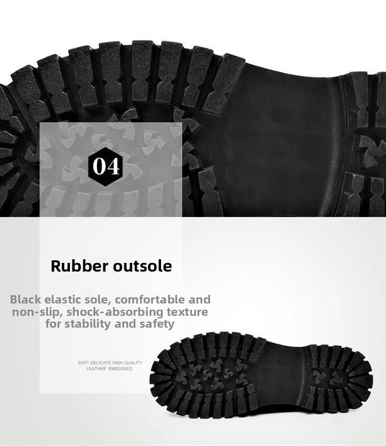 Genuine Soft Leather Men's Shoes 5cm Heightening Thick Bottom Anti-slip Waterproof Casual Black Formal Shoes Autumn Season - Sun Studio