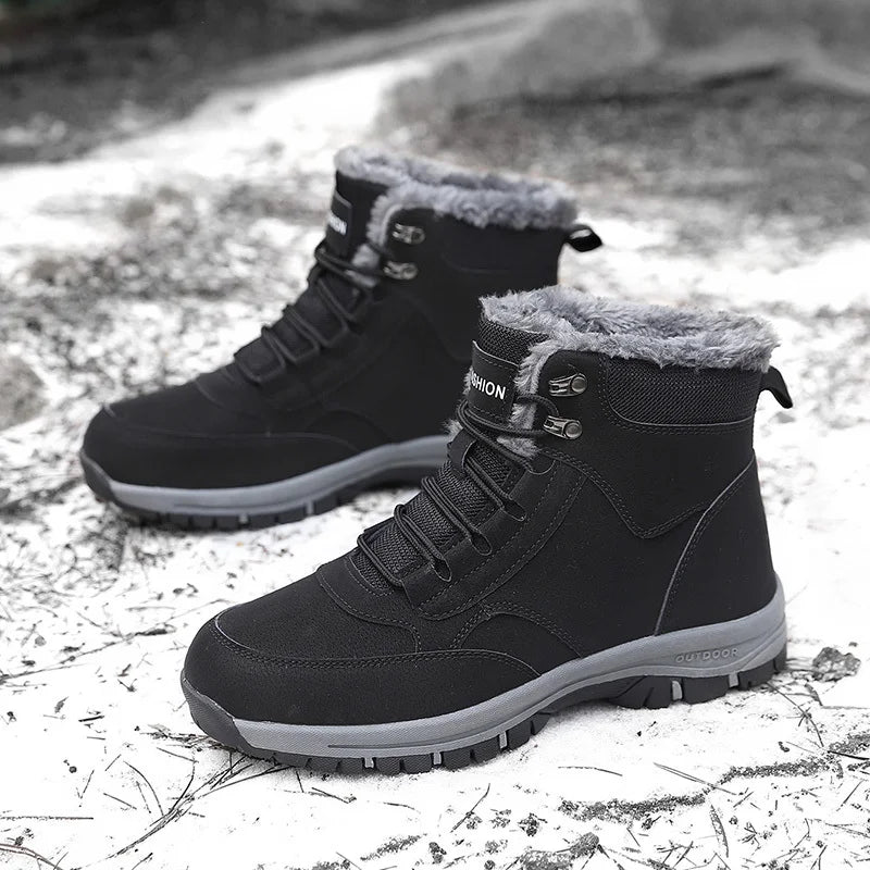 Neue Schneestiefel Herren, Schnürschuhe, atmungsaktive Winterstiefel für Männer, lässige Herrenschuhe, wasserdichte Knöchelstiefel, Arbeitschuhe