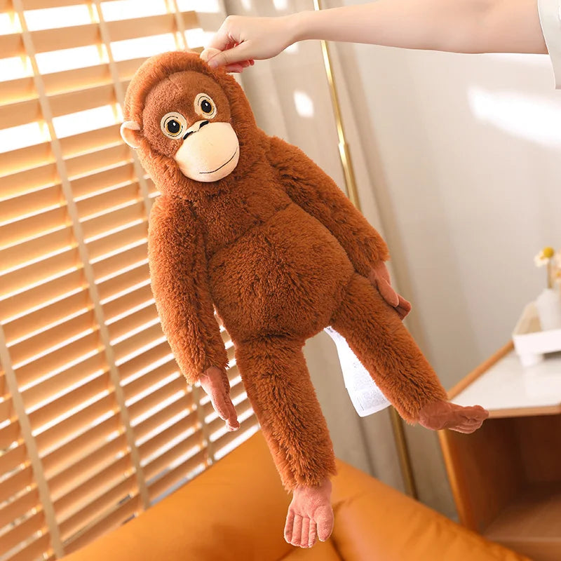 Cartoon Punch Monkey Plush Doll Brown Chimpanze Mom And Black Monkey Baby Together Animal Stuffed Doll Home Decor Gift For Kids - Sun Studio
