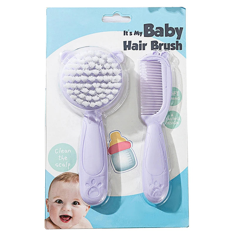 2 Pcs/Set Cute Kids Baby Small Hair Brush And Comb Set For Newborns & Toddlers Baby Brush Soft Bristles Baby Hair Care Gift - Sun Studio
