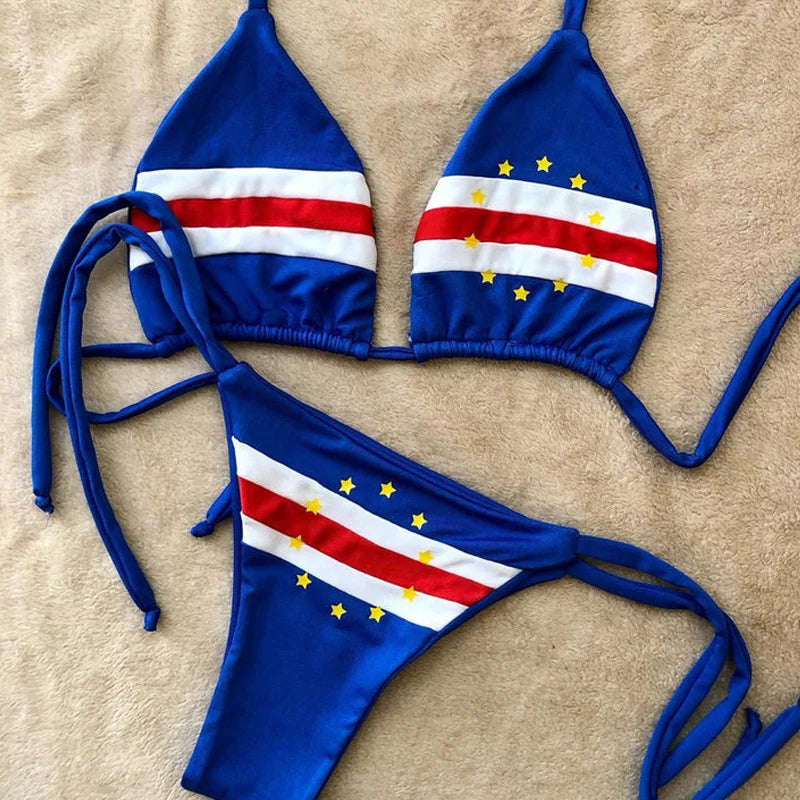 Y2k style bikini set retro 2000s swimsuit dopamine color matching two-piece swimsuit beach wear swimsuit sexy female emo girl - Sun Studio