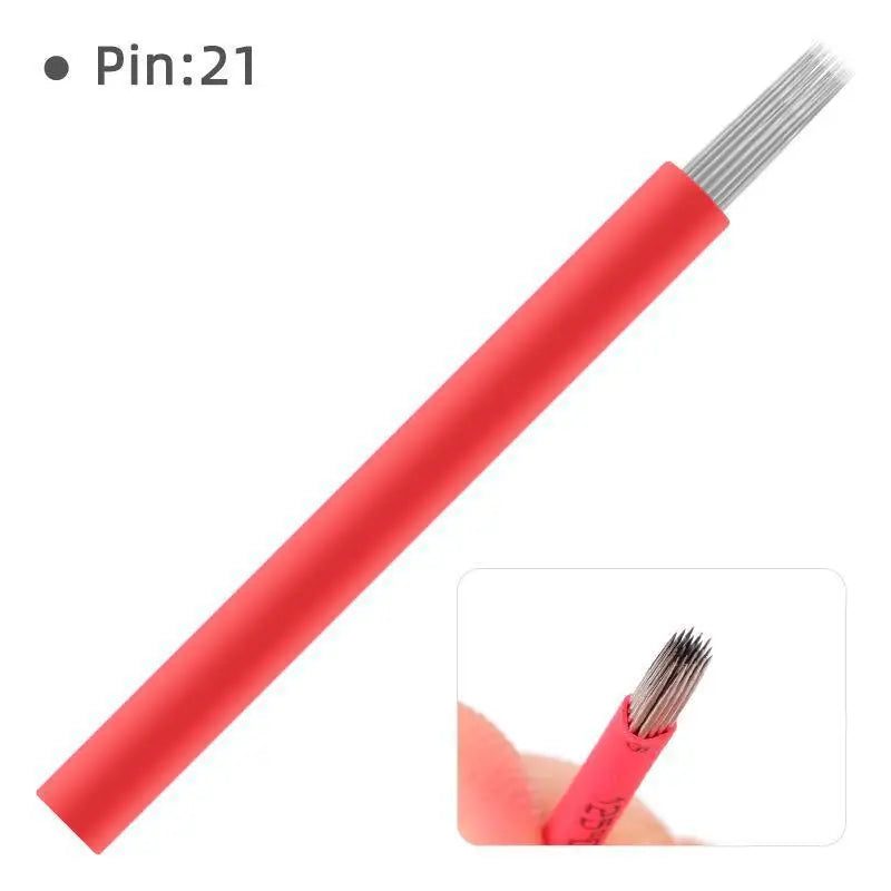 50Pcs Round Tattoo Needles Blades RS RL Microblading Permanent Makeup Fog Eyebrow Lip Needles Manual Pen Embroidery Needle - Sun Studio