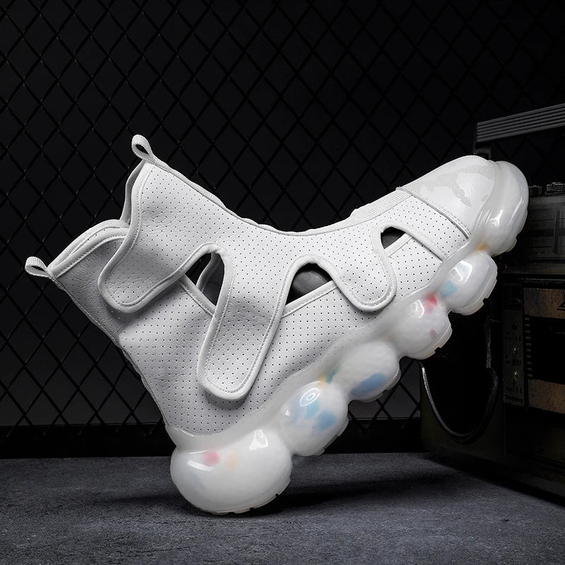 2023 Spring New Men's Casual Shoes Fashion Solid Color Shoes Outdoor Outsoles Breathable Light Comfortable High Top Man Sneakers - Sun Studio