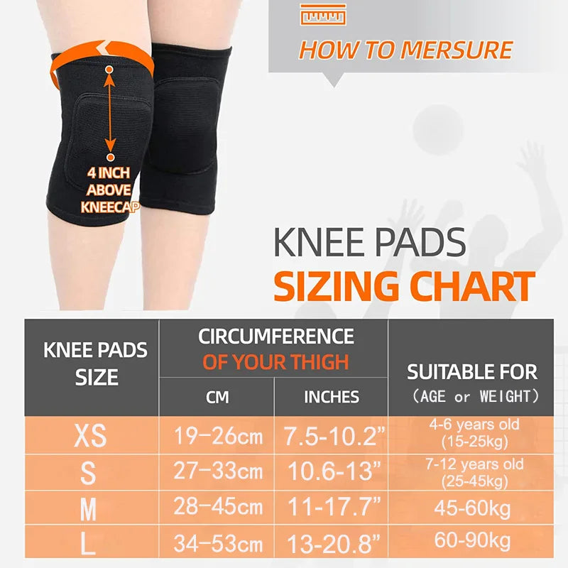 WorthWhile Dancing Knee Pads for Volleyball Yoga Women Kids Men Patella Brace Support EVA Kneepad Fitness Protector Work Gear - Sun Studio