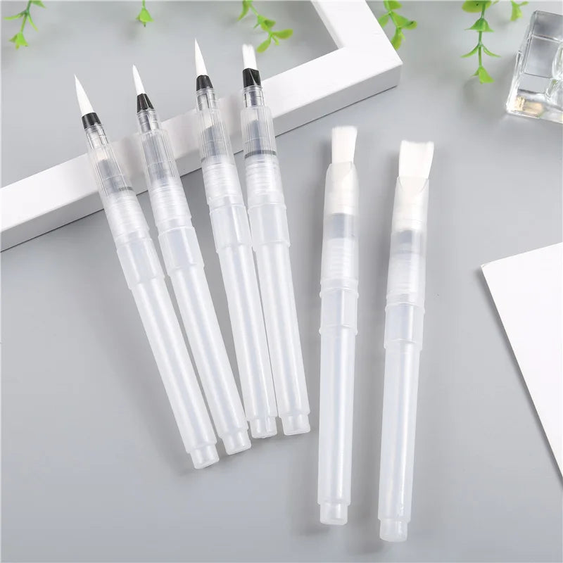 3/7pcs Watercolor Brush Set Soft Water Coloring Pen Paint Brushes For Beginner Art Drawing  Painting - Sun Studio