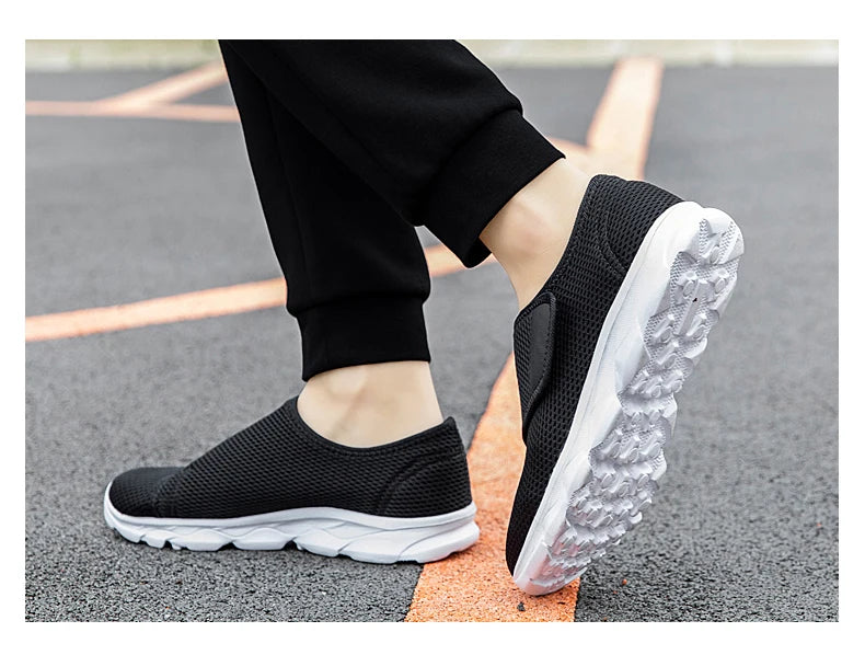 Sneakers Men Orthopedics Wide Feet Swollen Walking Casual Shoes Thumb Eversion Adjusting Soft Comfortable Light Man Shoes Black - Sun Studio