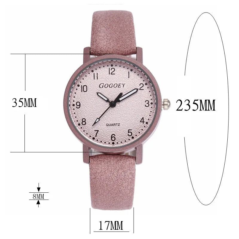 Women Watches Simple Casual Arabic Numbers Leather Analog Quartz Watches for Woman Fashion Ladies Clock Gift montres femmes - Sun Studio