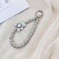 Rhinestone Bow phone wrist strap Luxury Crystal Bead Key Chains Charm Lanyard for Iphone cell phone strap glitter Jewelry Gift - Sun Studio