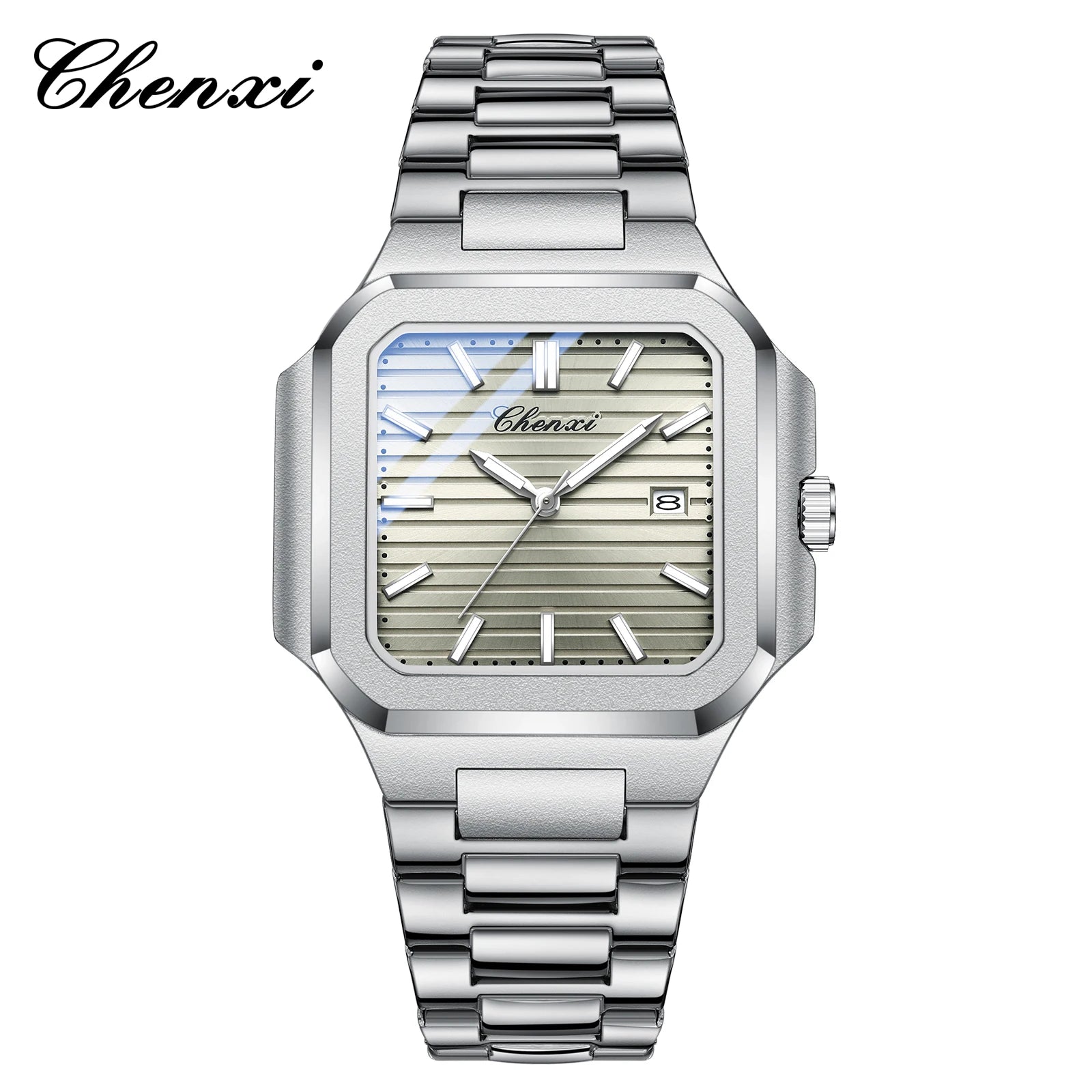 2025 New Man Watches Luxury Fashion Square Men's Quartz Watch Calendar Luminous Waterproof Stainless Steel High Quality Clock - Sun Studio