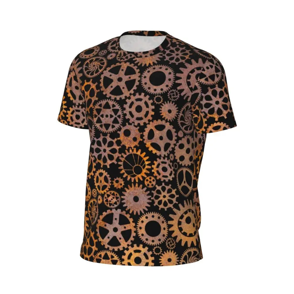 Gym T Shirt For Men Steampunk Design T-Shirts Fashion Wonderful Clockwork Vintage Summer Tees O Neck Streetwear Design Tops - Sun Studio