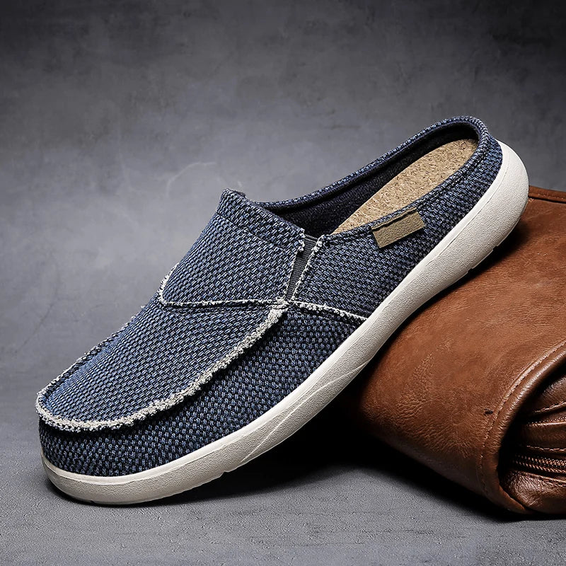 Lässige Slip-On Herren Schuhe Outdoor Wandern Bequeme Canvas Hausschuhe Koreanischer Trend Baotou Halbschuhe Zapatillas Hombre