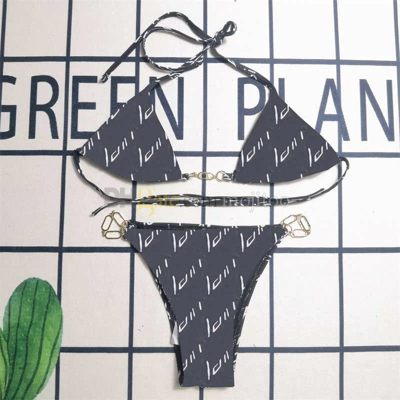2025 Summer New Women's Slimming Swimsuit Sexy Beach Vacation Printed Strap Bikini - Sun Studio