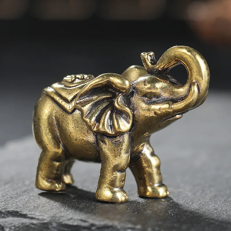 Brass cat Statue Cute 2pcs Miniature Figurines Desk Ornament Decorations Accessories Copper Animal Sculpture Home Decor Crafts - Sun Studio