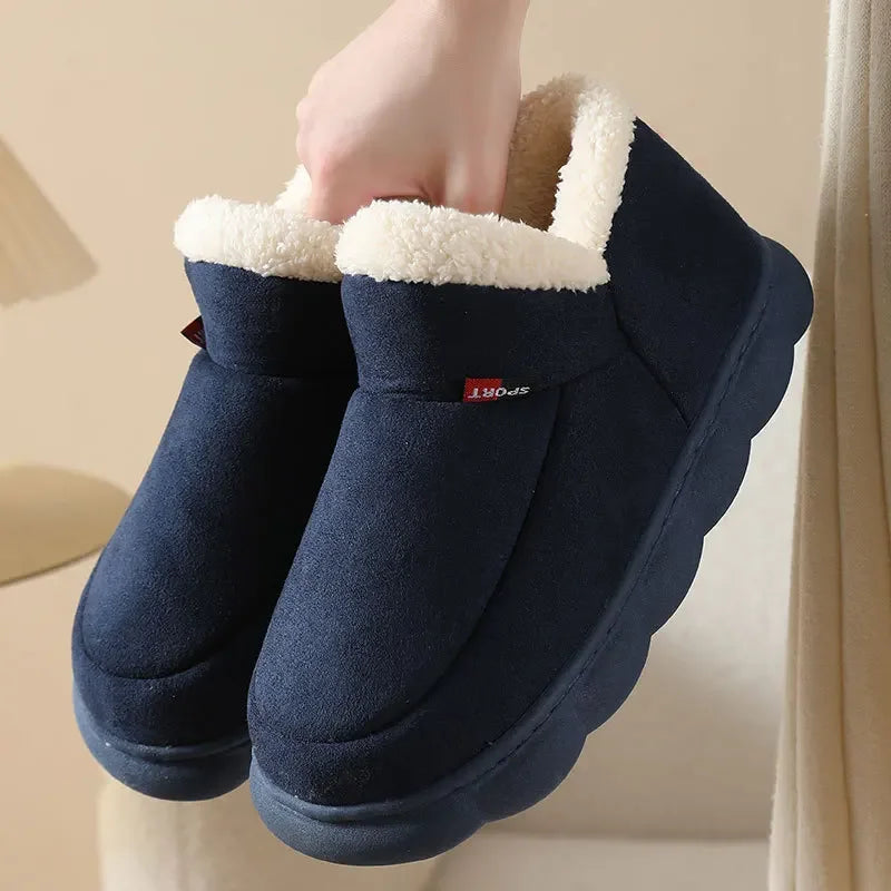 Warm Furry House Slippers Women Men Winter New Fashion Comfort Plush Slippers Home Indoor Outdoor Soft Thick Sole Cotton Shoes - Sun Studio