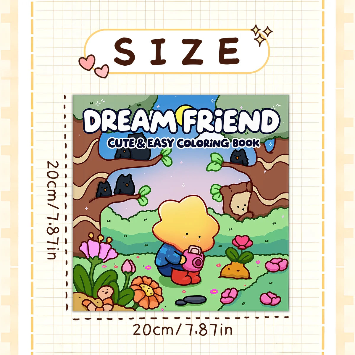 DREAM FRIEND CUTE & EASY Coloring Book For Adults Educational Relaxation Gift DIY Children's Painting Drawing Books - Sun Studio