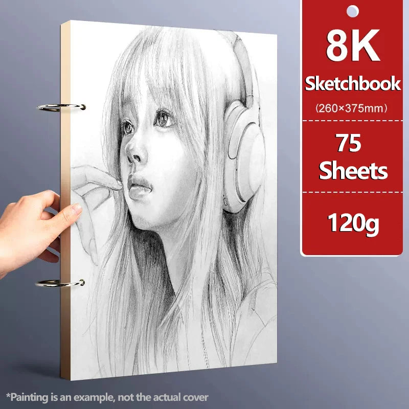 A4/A5/8K/16K/32K Skizzenbuch abnehmbares dickes Papier Notizbuch für Malerei, DIY kreative Übung, Malbuch, Kunstschulbedarf