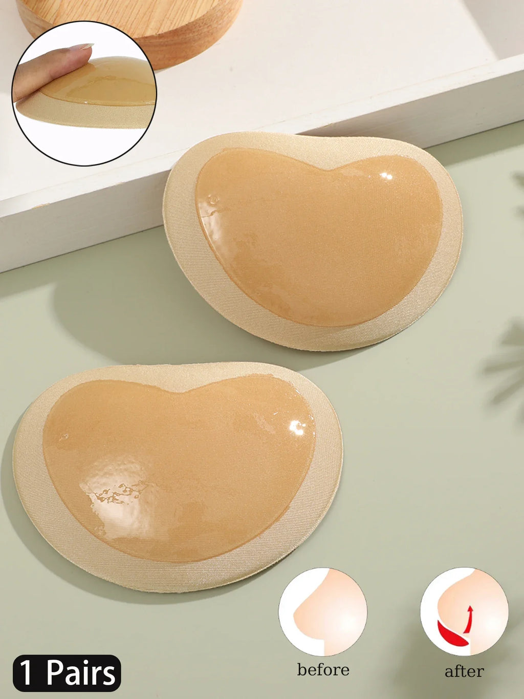 1Pair Silicone Bra Inserts Breast Pads Sticky Push-up Women Bra Cup Thicker Nipple Cover Patch Bikini Inserts for Swimsuit - Sun Studio